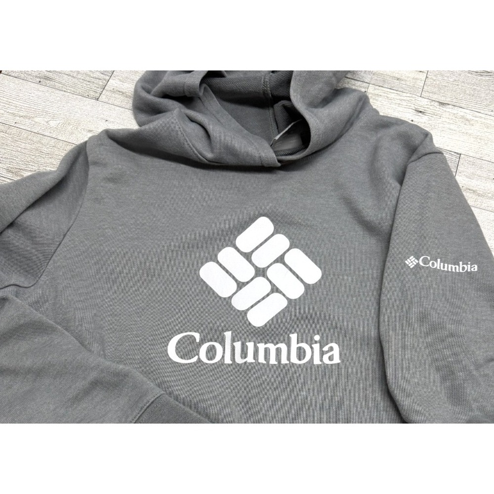 Columbia Size XL 18-20 Girls Gray Cotton Blend Front Pocket Athletic Hoodie 867